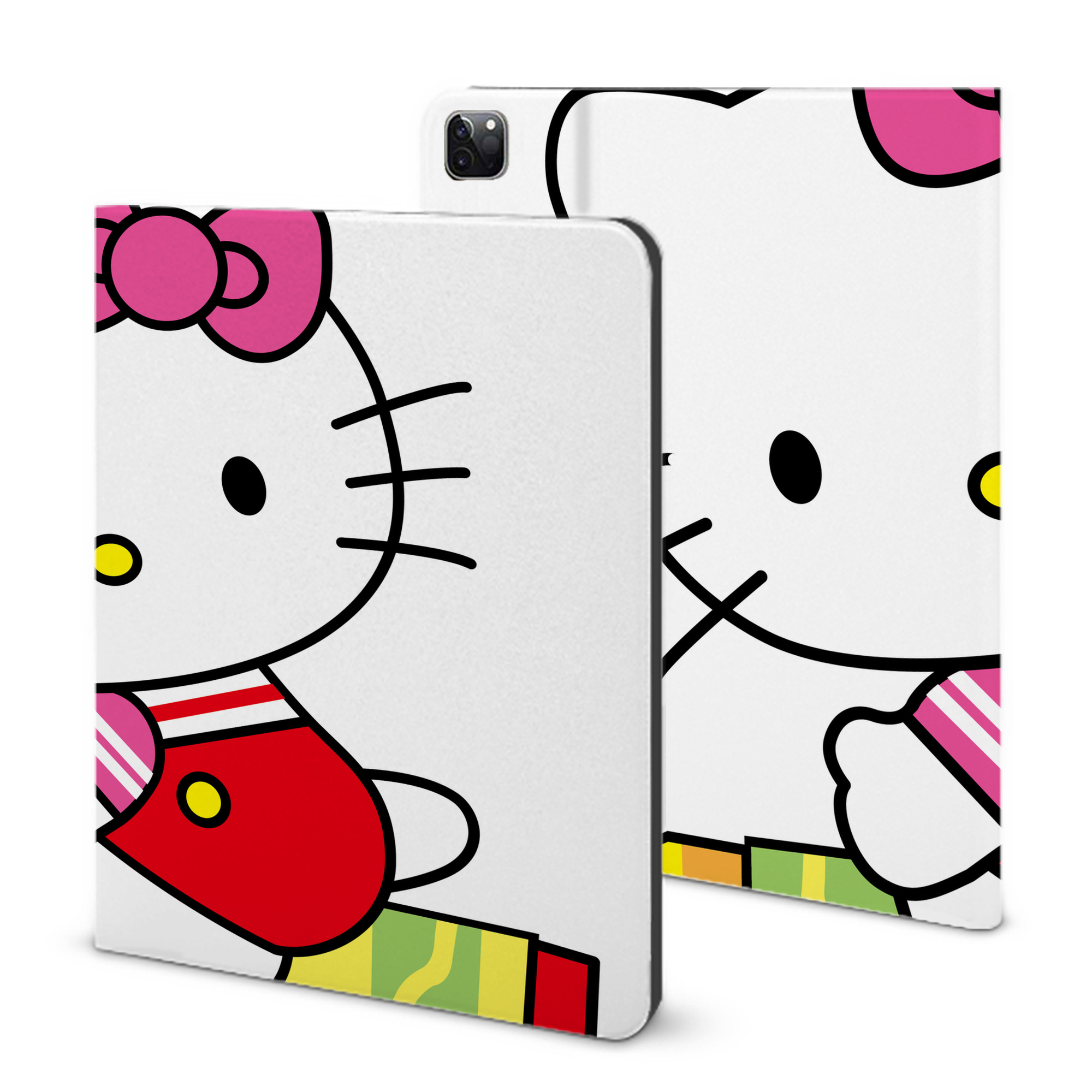 （画像用） Hello Kitty ハローキティ IPad ケース ブック型 PUレザー TPU 耐衝撃 軽量 薄型 ペン収納なし 全面保護 IPad 各モデル対応